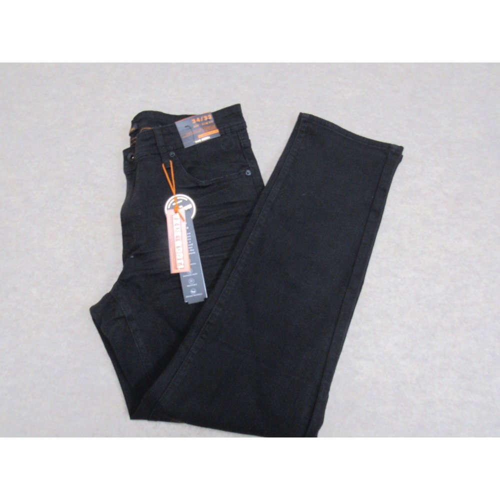 True Rebel 808 Slim Fit Black Jeans Mens 34x32 Organic Cotton Stretch Denim